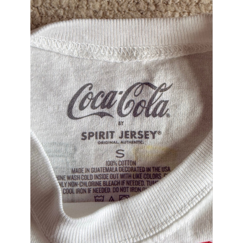 Love Pride Coca-Cola Crop T-Shirt Small White Rainbow - Picture 5 of 5